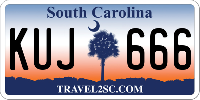SC license plate KUJ666