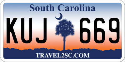 SC license plate KUJ669