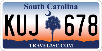 SC license plate KUJ678