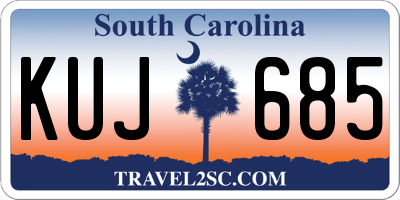 SC license plate KUJ685