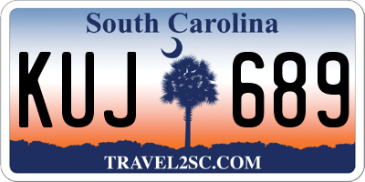 SC license plate KUJ689