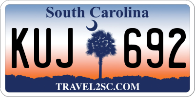 SC license plate KUJ692