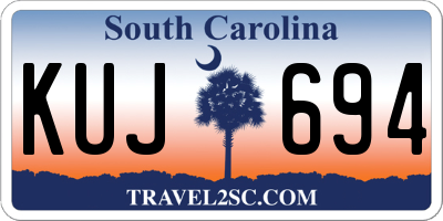 SC license plate KUJ694