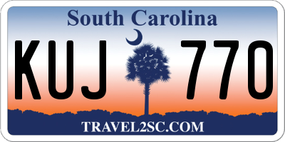 SC license plate KUJ770
