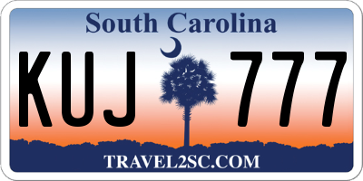 SC license plate KUJ777