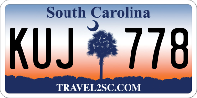 SC license plate KUJ778