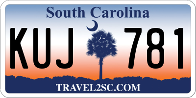 SC license plate KUJ781