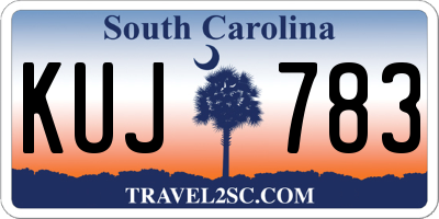 SC license plate KUJ783