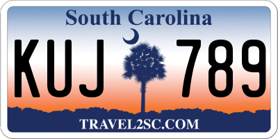SC license plate KUJ789