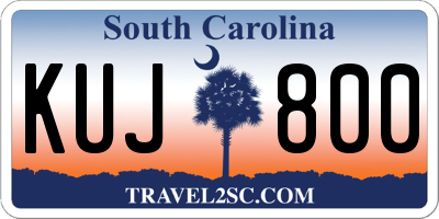 SC license plate KUJ800