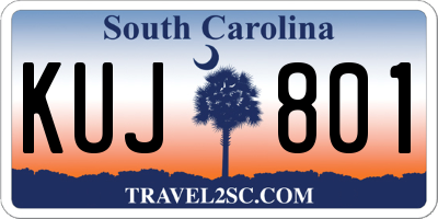 SC license plate KUJ801