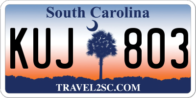 SC license plate KUJ803
