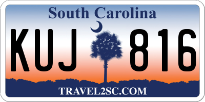 SC license plate KUJ816