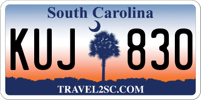 SC license plate KUJ830