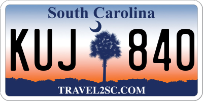 SC license plate KUJ840