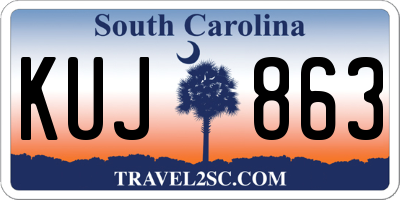 SC license plate KUJ863