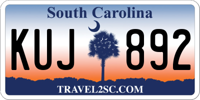 SC license plate KUJ892
