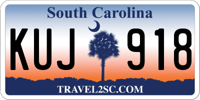 SC license plate KUJ918
