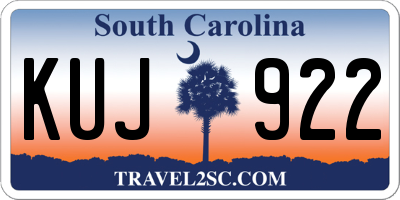 SC license plate KUJ922
