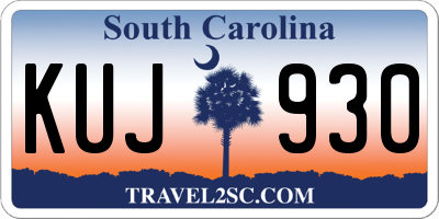 SC license plate KUJ930