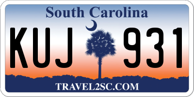 SC license plate KUJ931