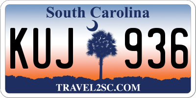 SC license plate KUJ936