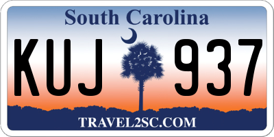SC license plate KUJ937