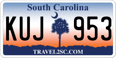 SC license plate KUJ953