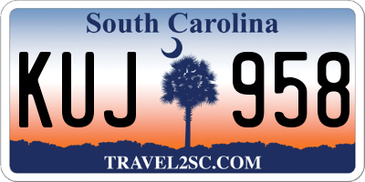 SC license plate KUJ958