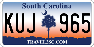 SC license plate KUJ965
