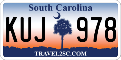 SC license plate KUJ978