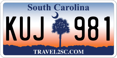 SC license plate KUJ981