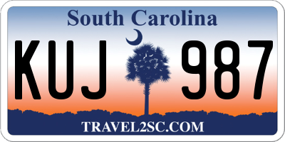 SC license plate KUJ987