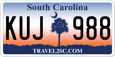 SC license plate KUJ988