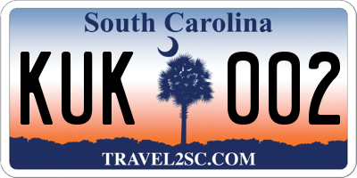 SC license plate KUK002