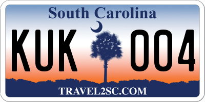 SC license plate KUK004