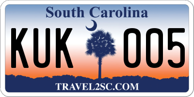 SC license plate KUK005
