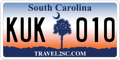 SC license plate KUK010
