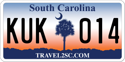 SC license plate KUK014