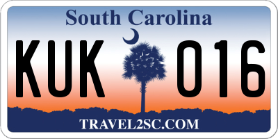 SC license plate KUK016