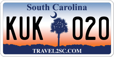SC license plate KUK020