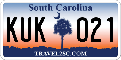 SC license plate KUK021