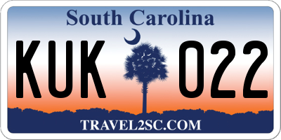 SC license plate KUK022