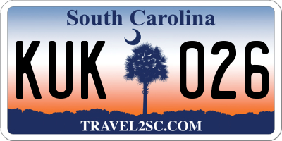 SC license plate KUK026