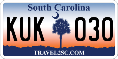 SC license plate KUK030