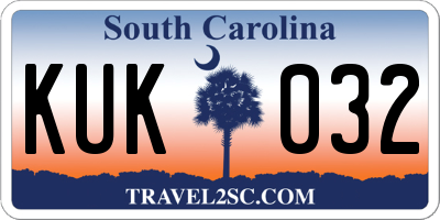 SC license plate KUK032