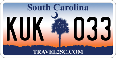 SC license plate KUK033