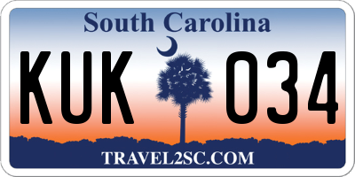 SC license plate KUK034