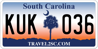 SC license plate KUK036