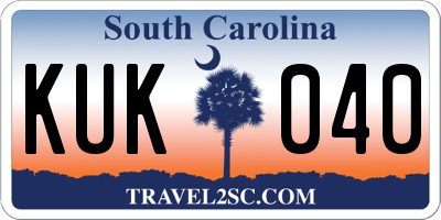 SC license plate KUK040